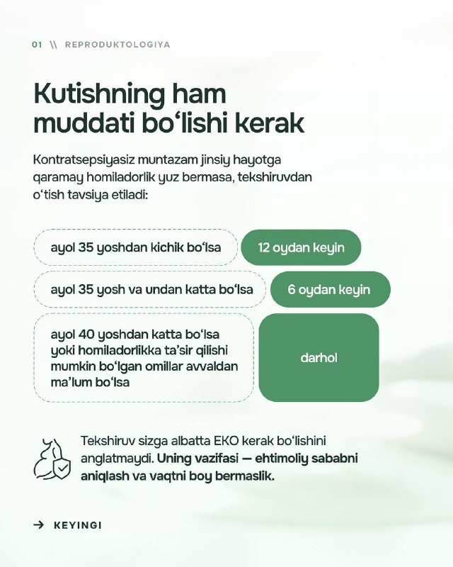 Homiladorlik kuzatilmayaptimi? Nima qilish kerak? (2/5)